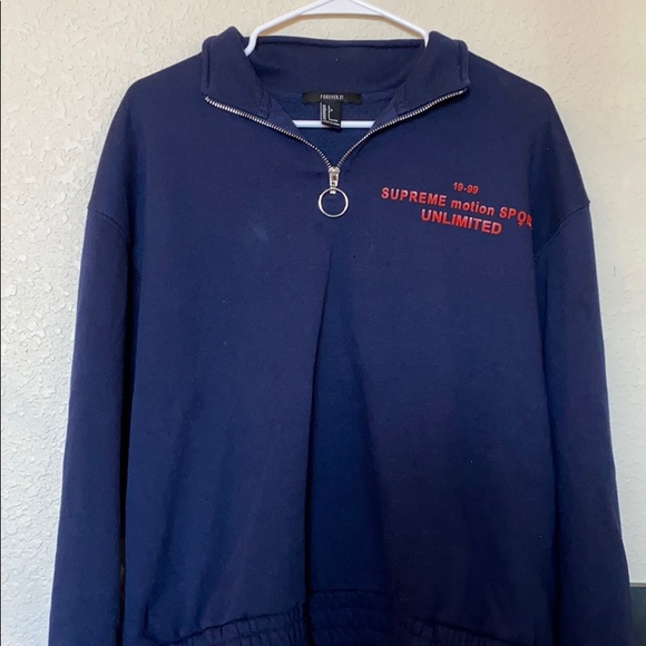 FOREVER 21 QUARTER ZIP SWEATSHIRT - Picture 1 of 3